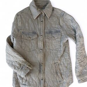 BLANKNYC Quilted Chambray Button-Up Jacket
